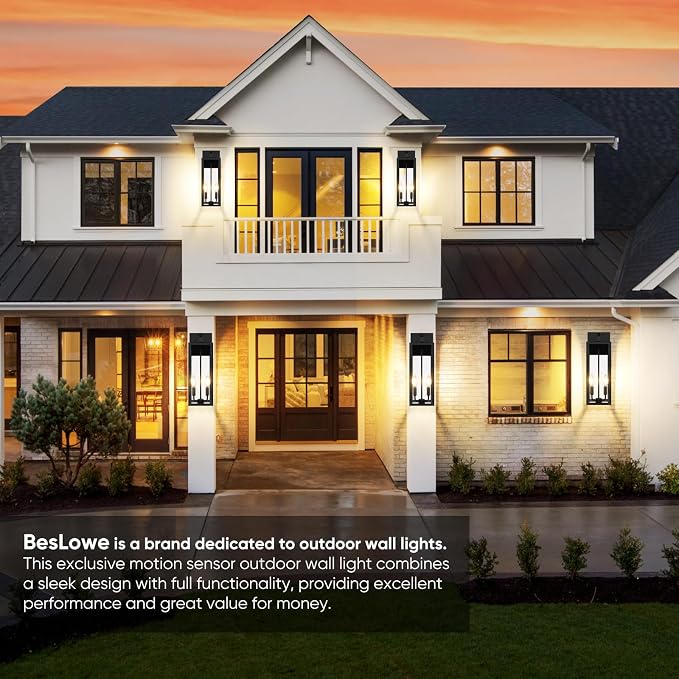 BesLowe Upgraded Motion Sensor Outdoor Wall Light, 3 Lighting Modes Exterior - Image 7