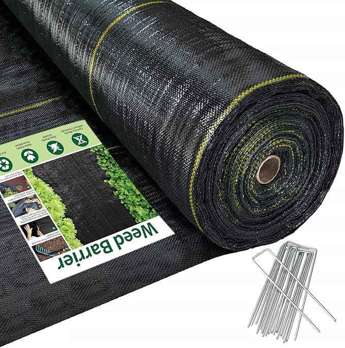 4ft x300ft Black Weed Barrier Landscape Premium Fabric-Heavy Duty Woven Ground Cloth with Superior Permeability Weed Control Convenient Design