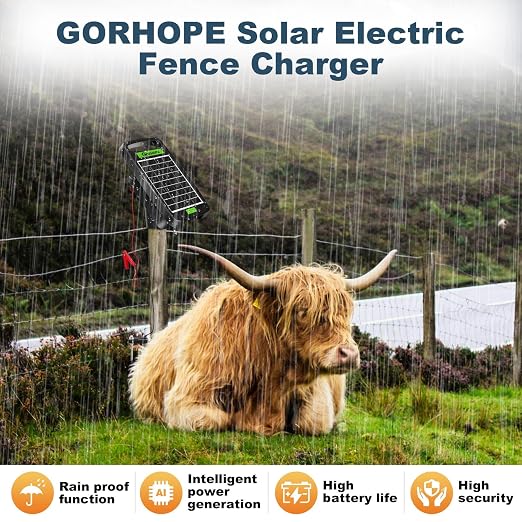 20 Miles Solar Electric Fence Charger, Output 0.32J Electric Fenc e Charger - Image 4