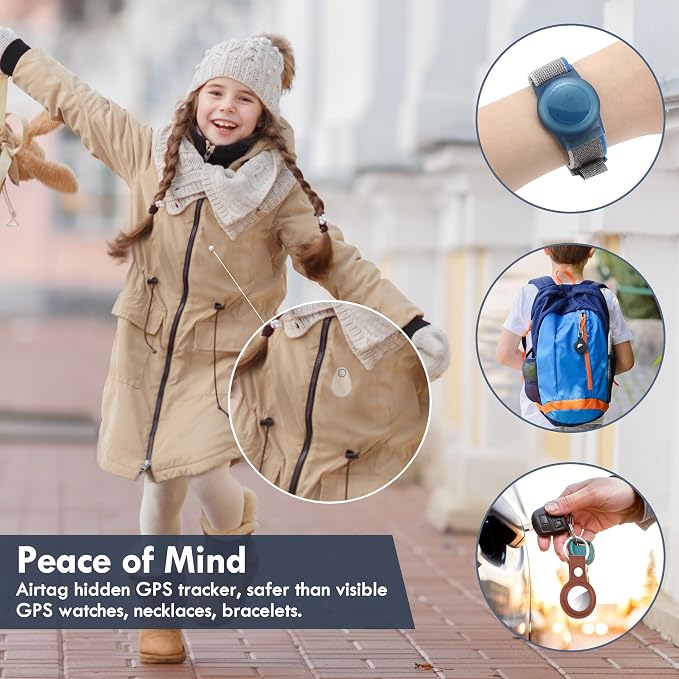 for Airtag Holder for Kids Hidden 4 Pack GPS Tracker Case, Anti-Removal for - Image 3