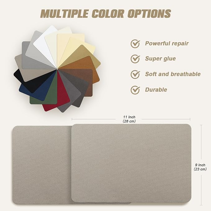 2 Pieces 9 x 11 inch Canvas Repair Patches Canvas Fabric Patch Self-Adhesive - Image 3
