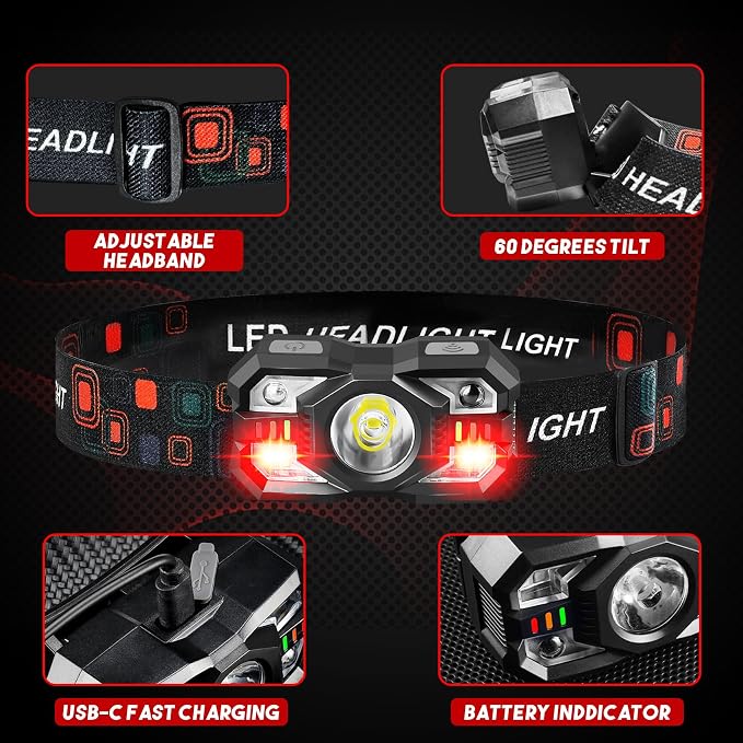 Headlamp Rechargeable 30Pack, 3000 Lumen Ultra-Light Bright Headlamp Flashlight - Image 3