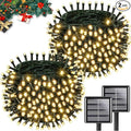 Upgrade 2Pack 200LED Solar String Lights by KAQ