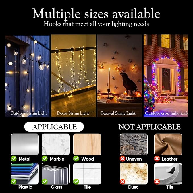 Hooks for Outdoor String Lights Clips: Heavy Duty Cable Clips - Image 4