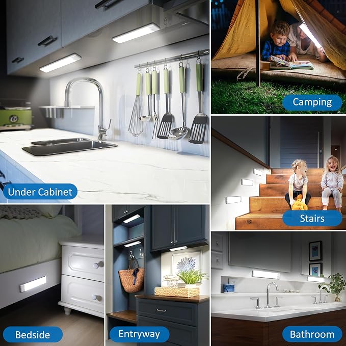 Motion Sensor Under Cabinet Lights, Magnetic Rechargeable Under Counter Closet - Image 6