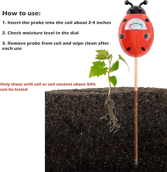 Tennedriv Green Soil Moisture Meter for House Plants, Plant Water Meter,Plant Moisture Meter for House Plants and Outdoor Plants, No Batteries Required