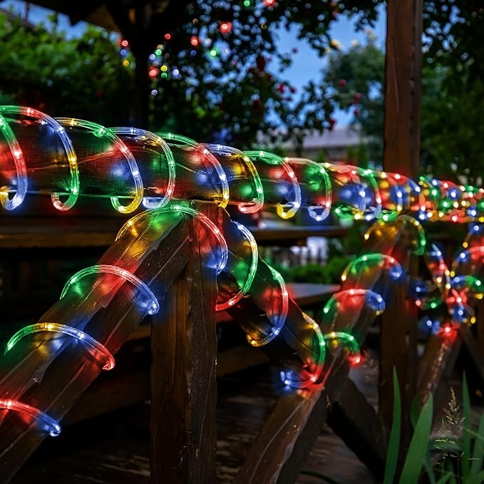 Solar Rope Lights, 2 Packs Total 132ft 400LED Solar String Lights, 8 Modes - Image 3