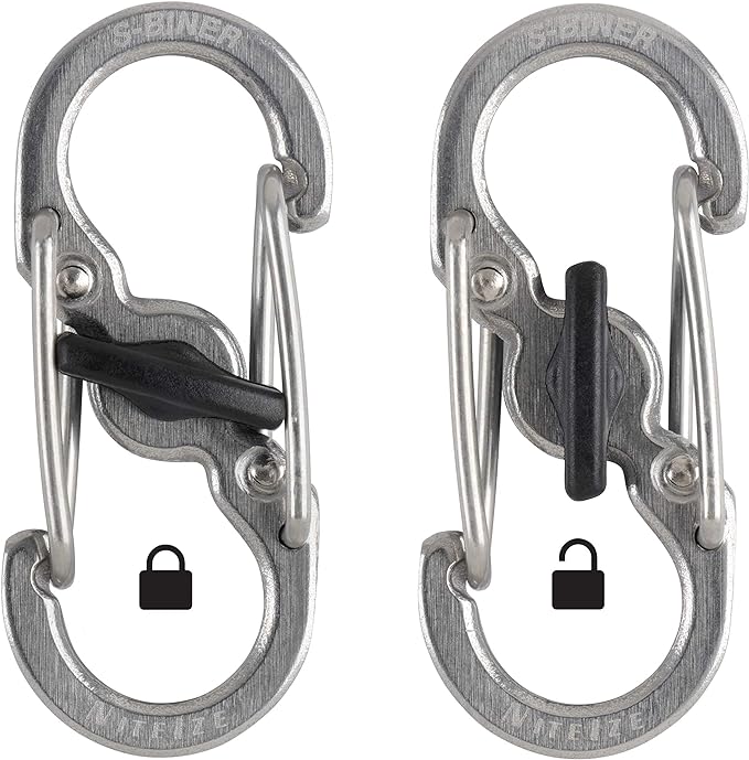 Nite Ize S-Biner MicroLock, Locking Key Holder, Stainless-Steel 2-Pack - Image 2