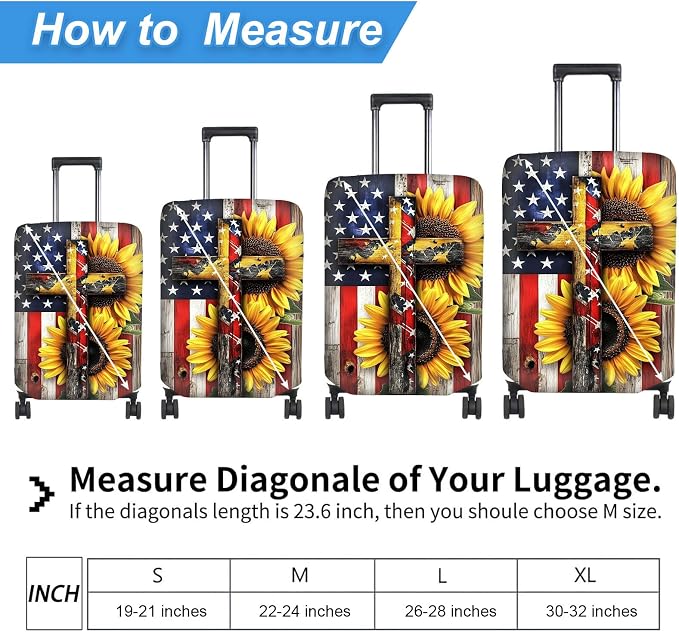Luggage Cover Protector for 22-24 Inch Suitcases, TSA Approved Elastic Travel - Image 2