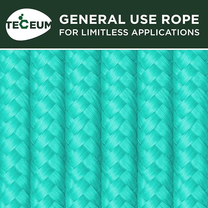 TECEUM Rope – 90 Feet x 3/8 Inch – Green Wave – Strong All-Purpose Utility Rope - Image 9