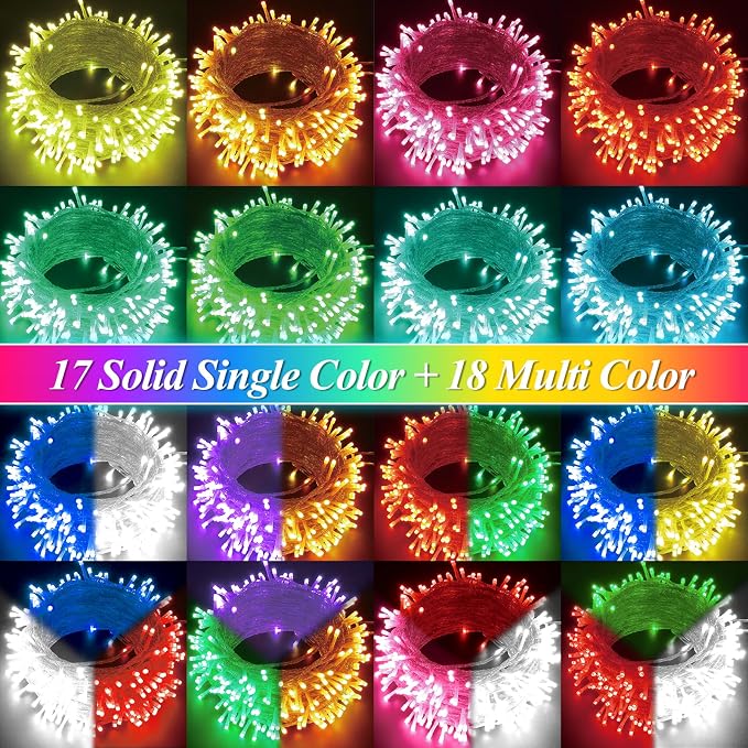 LitHome Color Changing Christmas String Lights Connectable, 35 Colors 66Ft 200 - Image 4