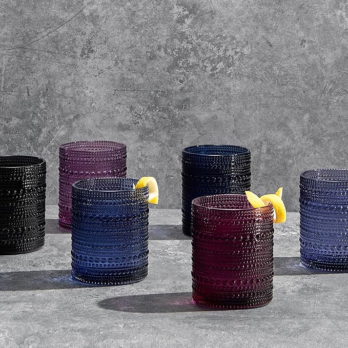 Hobnail Beaded Highball Drinking Tumbler Glasses | Set of 6 | Color, Vintage - Image 4
