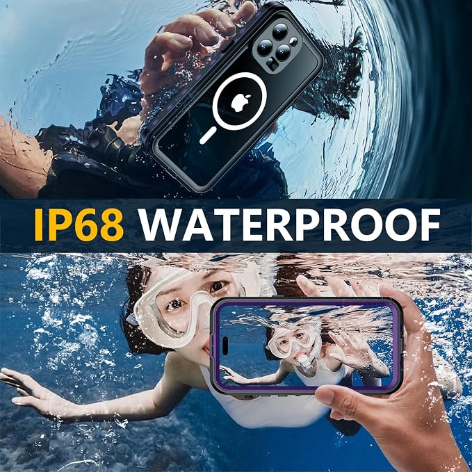 Red2Fire for iPhone 14 Pro Case Waterproof, Phone Case 6.1" Purple/Clear - Image 2