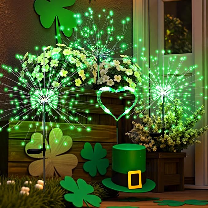PEVOROS Garden Decor Solar Lights Outdoor, 4 Pack 120LED Waterproof Colorful by PEVOROS