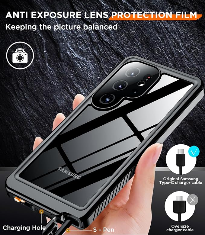 Temdan Designed for Samsung Galaxy S25 Ultra Case Waterproof, Built-in Lens & - Image 7