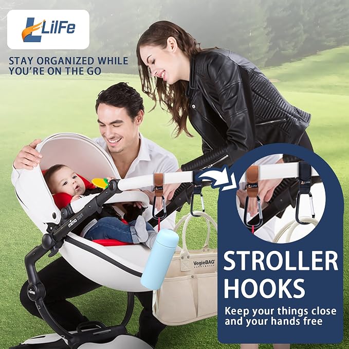 6 Pcs Baby Stroller Hooks for Hanging | Multipurpose Stroller Straps - Image 2