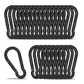Small Carabiner Clip Hook, 2.75 inch 25 pcs Black Heavy Duty Spring Snap Hook by KINLINK