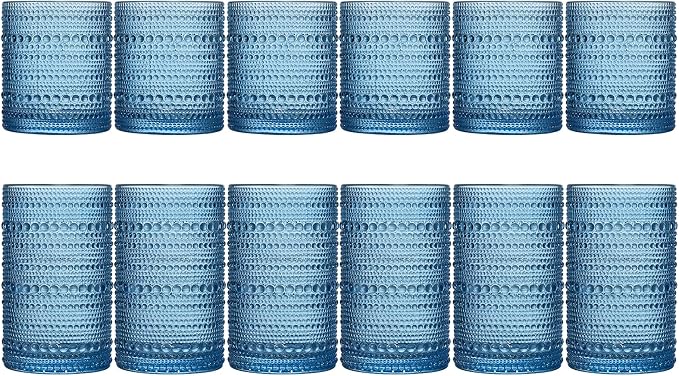 Hobnail Beaded Highball Drinking Tumbler Glasses | Set of 12 | Color, Vintage - Image 4