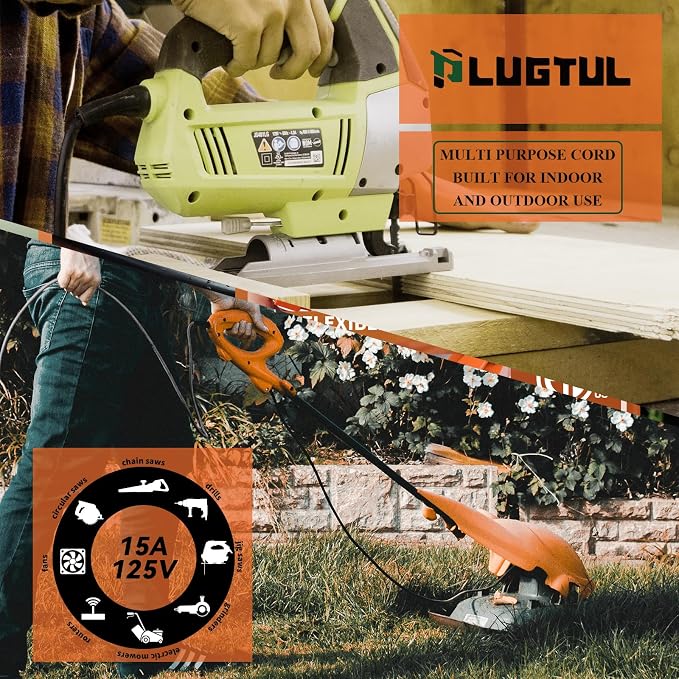 PLUGTUL Outdoor Extension Cord 10FT, 12 Gauge Extension Cord - Image 8