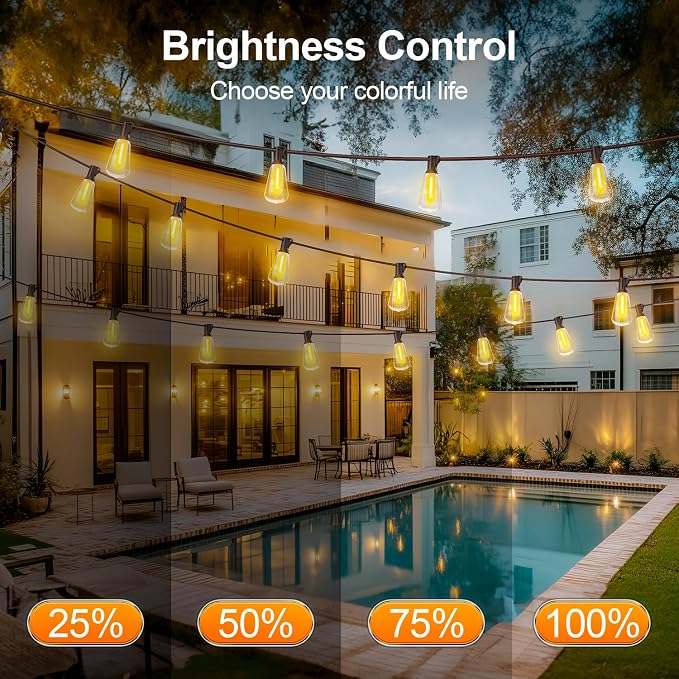 Outdoor String Led Patio Lights - 50Ft 15M Outside Waterproof Light - Image 4