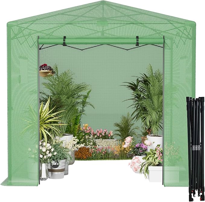 Pop Up Greenhouse 8x12FT, Pop Up Green House for Outdoors, Portable Greenhouses, Walk-in Greenhouses, Popup Greenhouse Kit, Easy Set Up