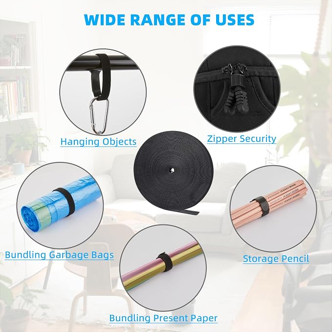 40FT x 3/4 inch Hook and Loop Roll, Reusable Fastening Cable Ties, Office and - Image 6