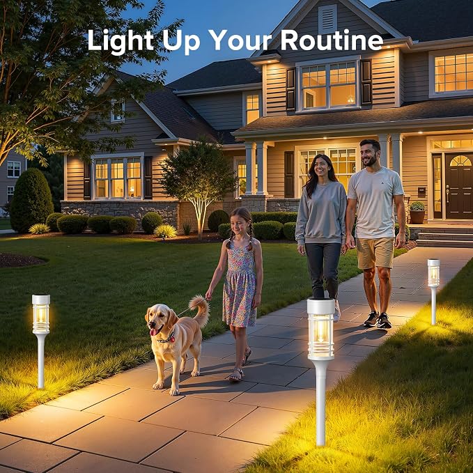 LETMY Solar Pathway Lights Outdoor, 4 Pack Solar Lights Outdoor Waterproof IP65 - Image 2