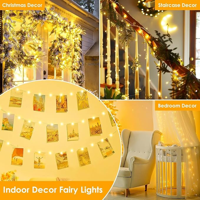 33Ft 100LED Fairy Lights Plug in, Waterproof String Lights Outdoor & Indoor 8 - Image 6