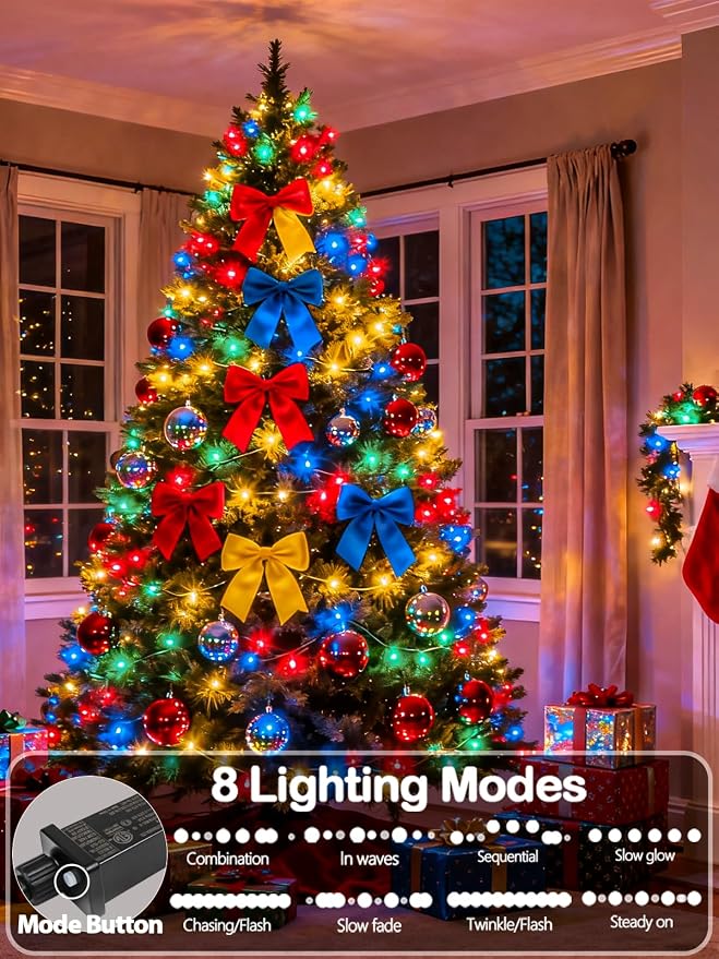 33 FT 100 LED Christmas Decoration Indoor Outdoor, Connetable Green Wire - Image 2