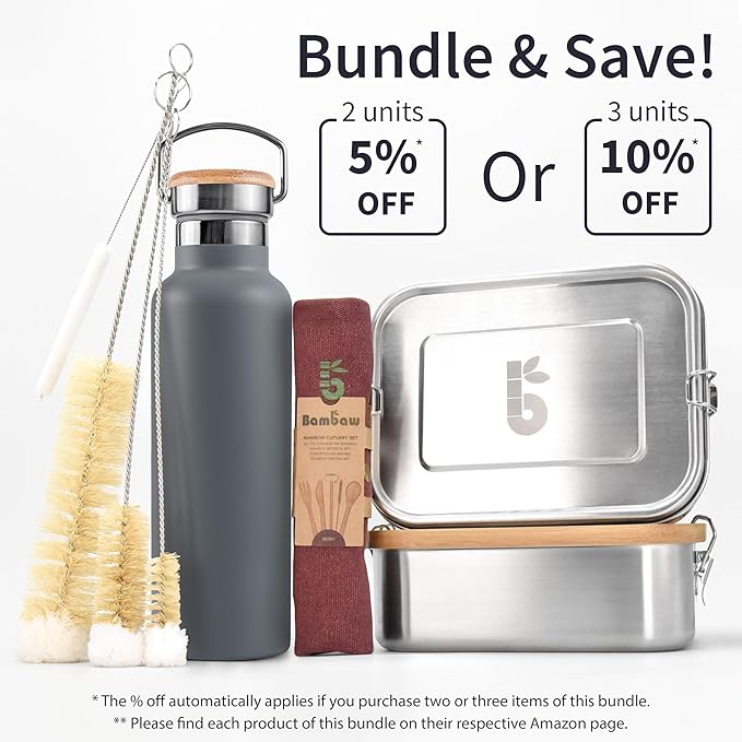 Bambaw Stainless Steel Water Bottle, 32 oz Water Bottles Insulated, - Image 8