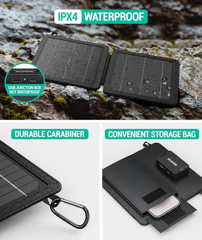 BLAVOR 10W Portable Solar Charger, Small Foldable Solar Panel - Image 5