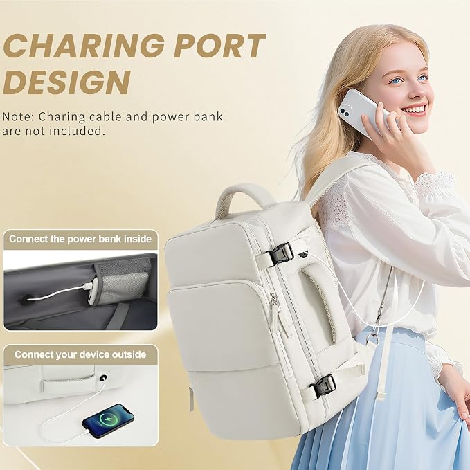 Sinaliy Travel Backpack for Women, Carry On Backpack Flight Approved, Personal - Image 3