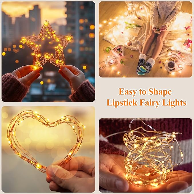 Lakumu 33FT 100 LED Fairy Lights: Rechargeable Battery Operated, Timer - Image 7