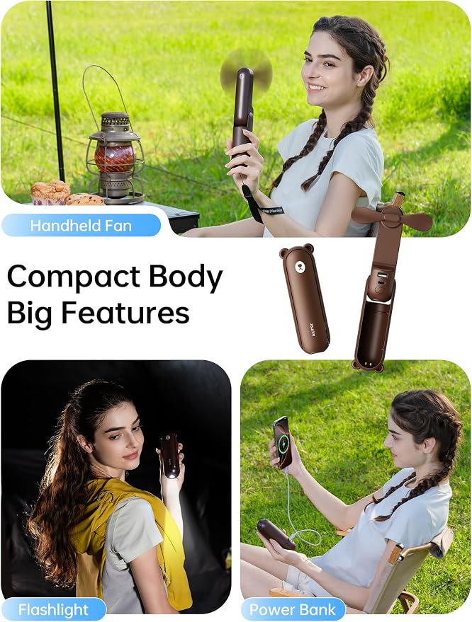 JISULIFE Handheld Fan 8 Plus: All-in-One Mini Fan - Image 2