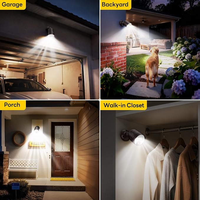 Battery Operated Motion Sensor Light, 4000mAh Rechargeable Battery Powered - Image 3