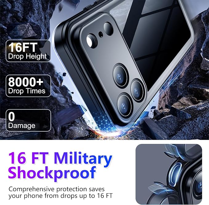 Temdan Compatible with iPhone 17 Pro Case, Waterproof Built-in Screen & Camera - Image 3