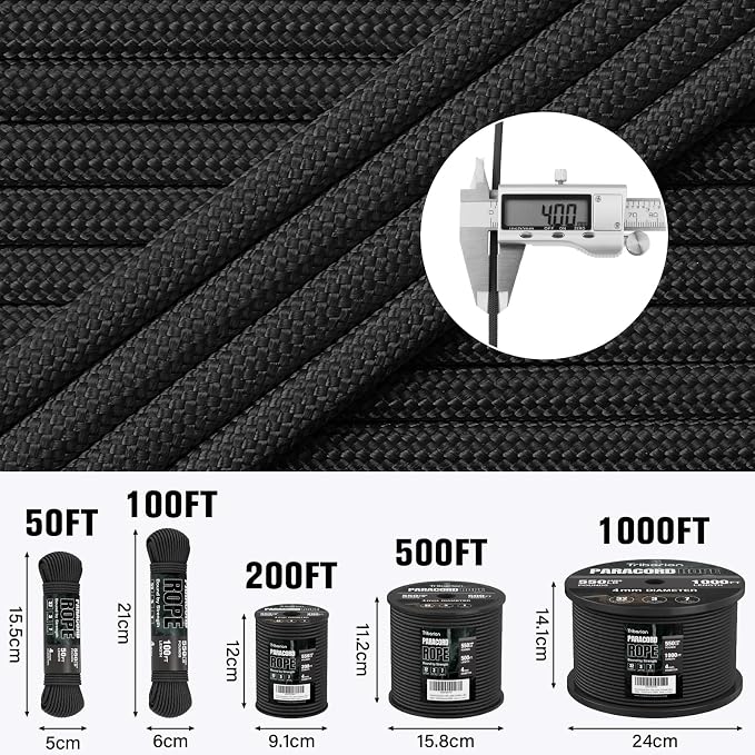Paracord Rope 550 lb - 200ft 5/32" Parachute Cord 4MM 7-Strand para Cord - - Image 5