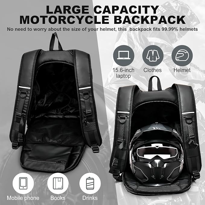 Motorcycle Helmet Backpack, Luggage Backpack - Image 4
