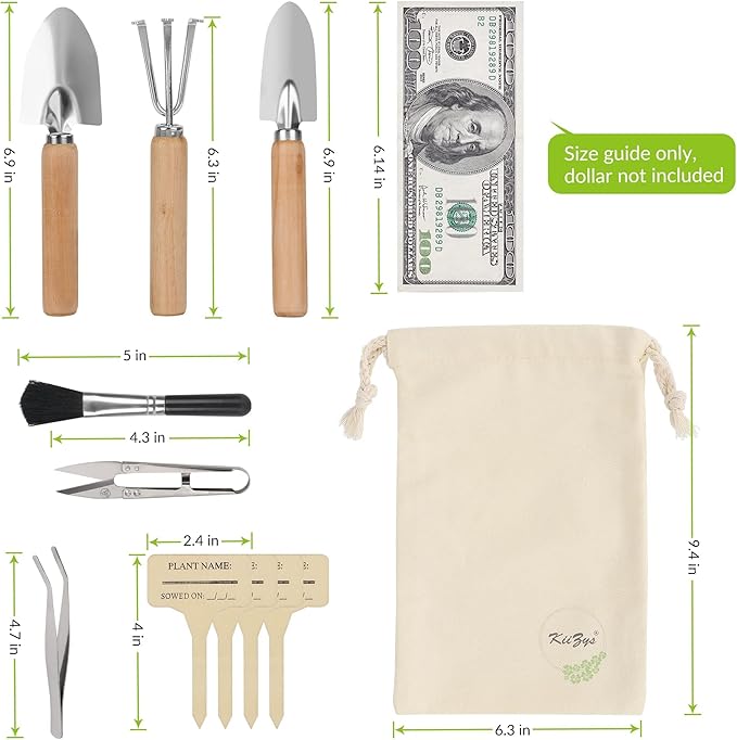 Indoor Garden Tools for Gardening - KiiZYS 12-Piece Small Garden Tools Set - Indoor Gardening Gifts for Women - Mini Gardening Hand Tools Indoor Plant Tools