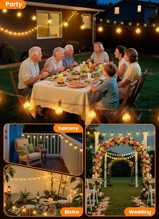 Outdoor String Patio Lights, 150FT 75 LED Patio Lights Waterproof, Connectable - Image 5