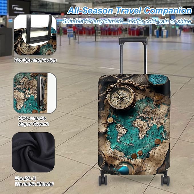 Luggage Cover Protector for 19-20 Inch Suitcases, TSA Approved Elastic Travel - Image 3