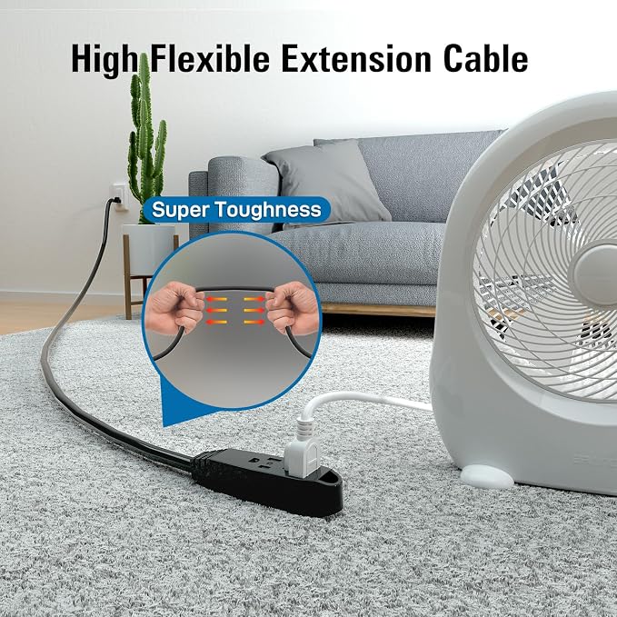 K KASONIC - 50-Feet 3 Outlet Extension Cord, ETL/UL Listed, 16/3 SJTW 3-Wire - Image 5