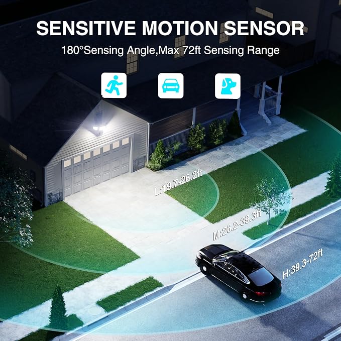 Abovizo 85W Motion Sensor Outdoor Light, 8500LM Ultra-Bright LED Security Light - Image 5