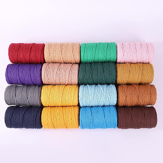 Caramel Macrame Cord 4mm x 109Yards, Colored Cotton Rope Craft Cord Colorful - Image 5