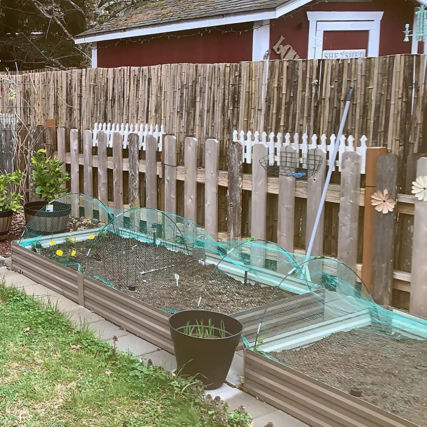 Greenhouse Hoops Grow Tunnel, 5 Sets of 7FT Garden Hoops for Raised Beds, Rust-Proof Fiberglass Frame for Garden Netting, Greenhouse Kit, Plant Shade Cloth, Plant Row Cover, 25 pcs