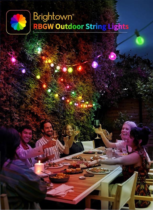 Brightown Outdoor String Lights 58 Feet G40 LED Patio Lights, 27 Plastic Edison - Image 7