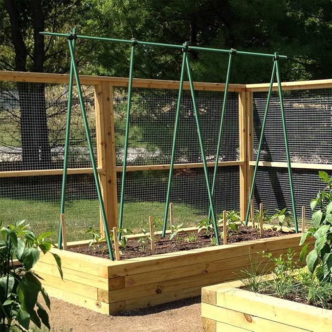 8 Pack Garden Stakes 4Ft for Climbing Plants Supports Pole EcoStake Rust-Free 3/8'' Dia Plant Sticks Fence Post (48inch)