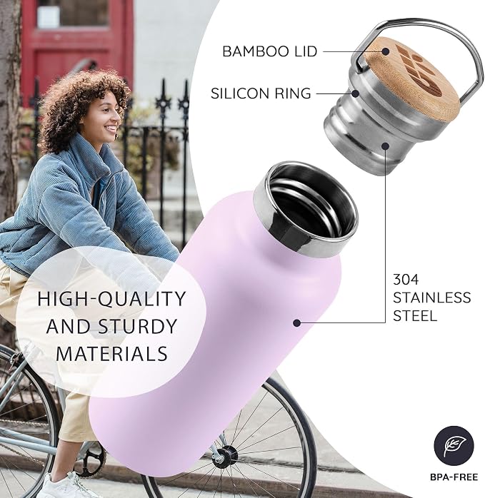 Bambaw Metal Water Bottle 24 oz, Insulated Stainless Steel Water Bottle - Image 2