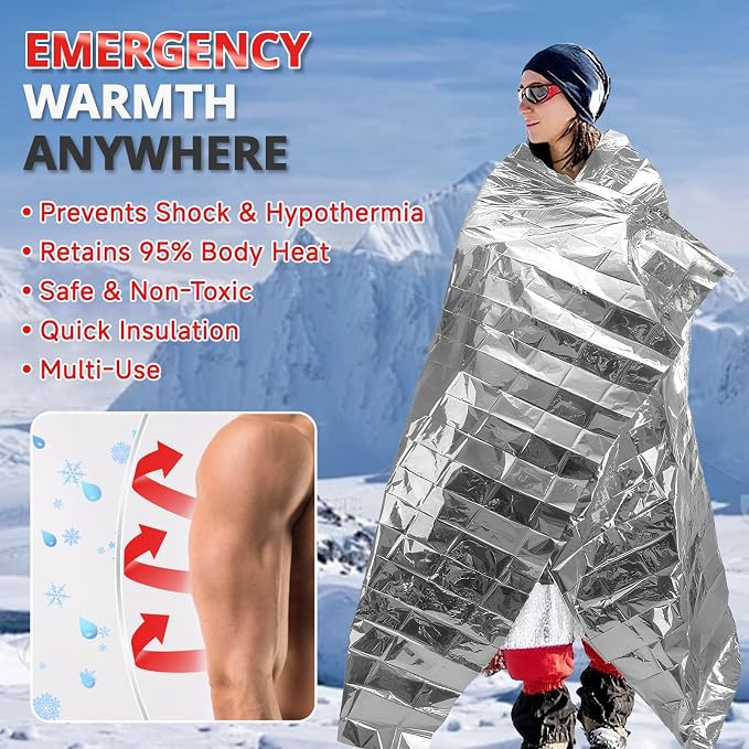 SecuCaptain Survival Emergency Thermal Blankets: 25 Pack Extra Large 84” x63” - Image 7