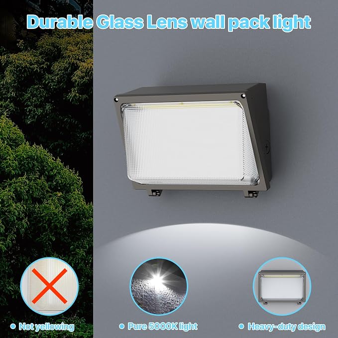 HYPERLITE LED Wall Pack Light: 120W 18000LM Glass Lens Wall Pack LED Exterior - Image 3